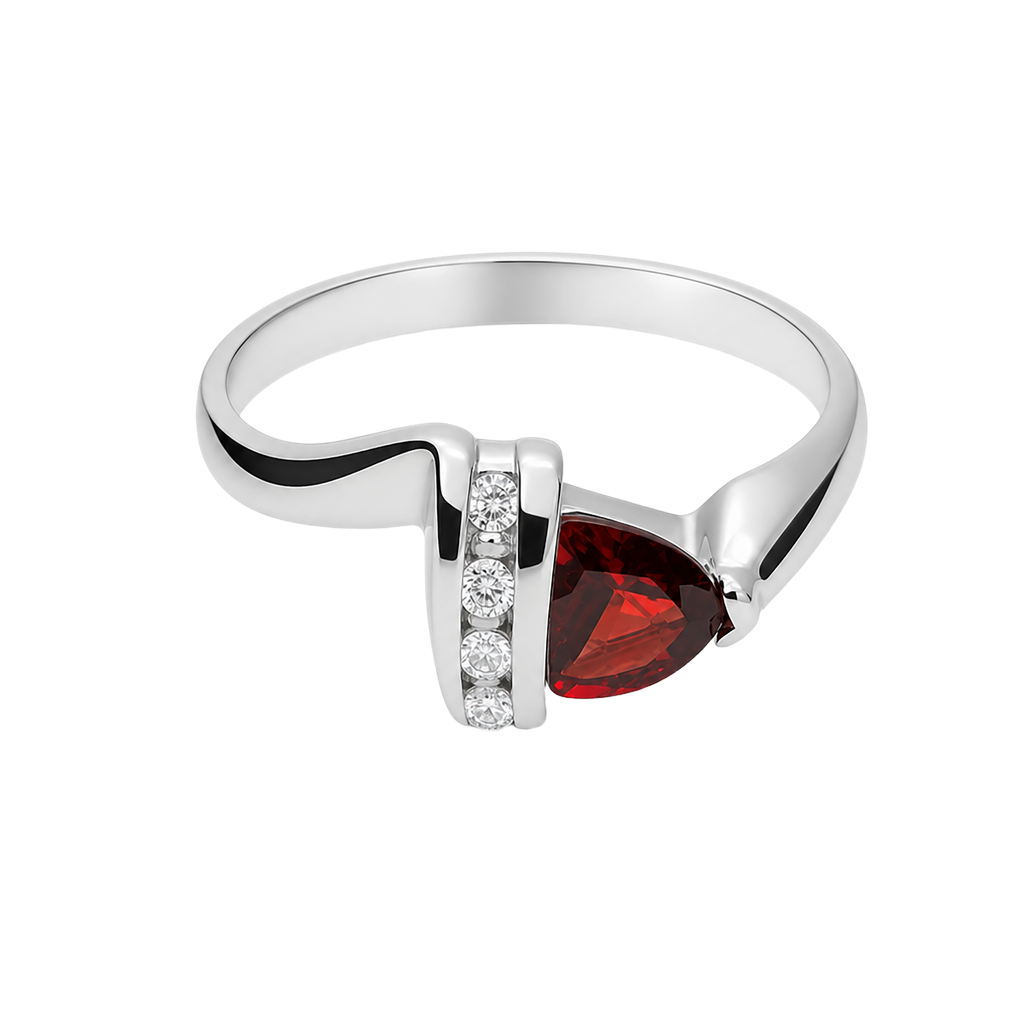 14K Yellow Gold Garnet Diamond Fashion Ring