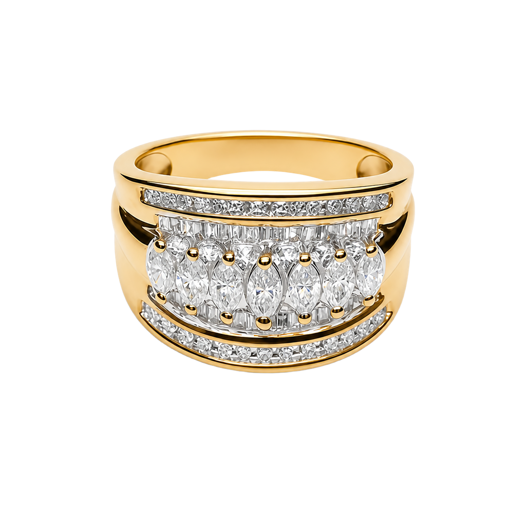 10K Yellow Gold Diamond Cocktail Ring