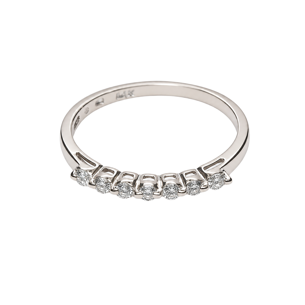 14K White Gold Diamond Stackable Band Ring