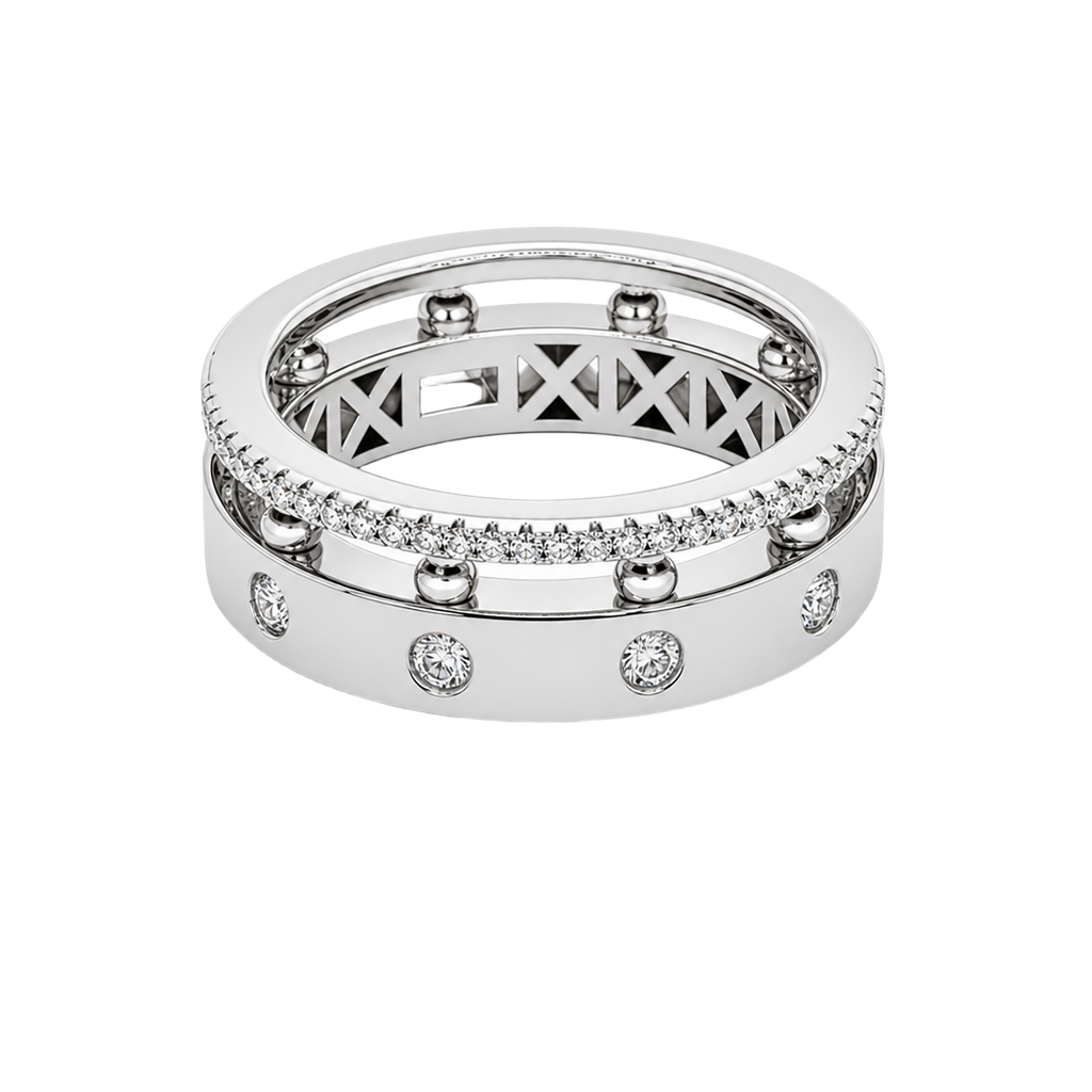 14K White Gold Diamond Band
