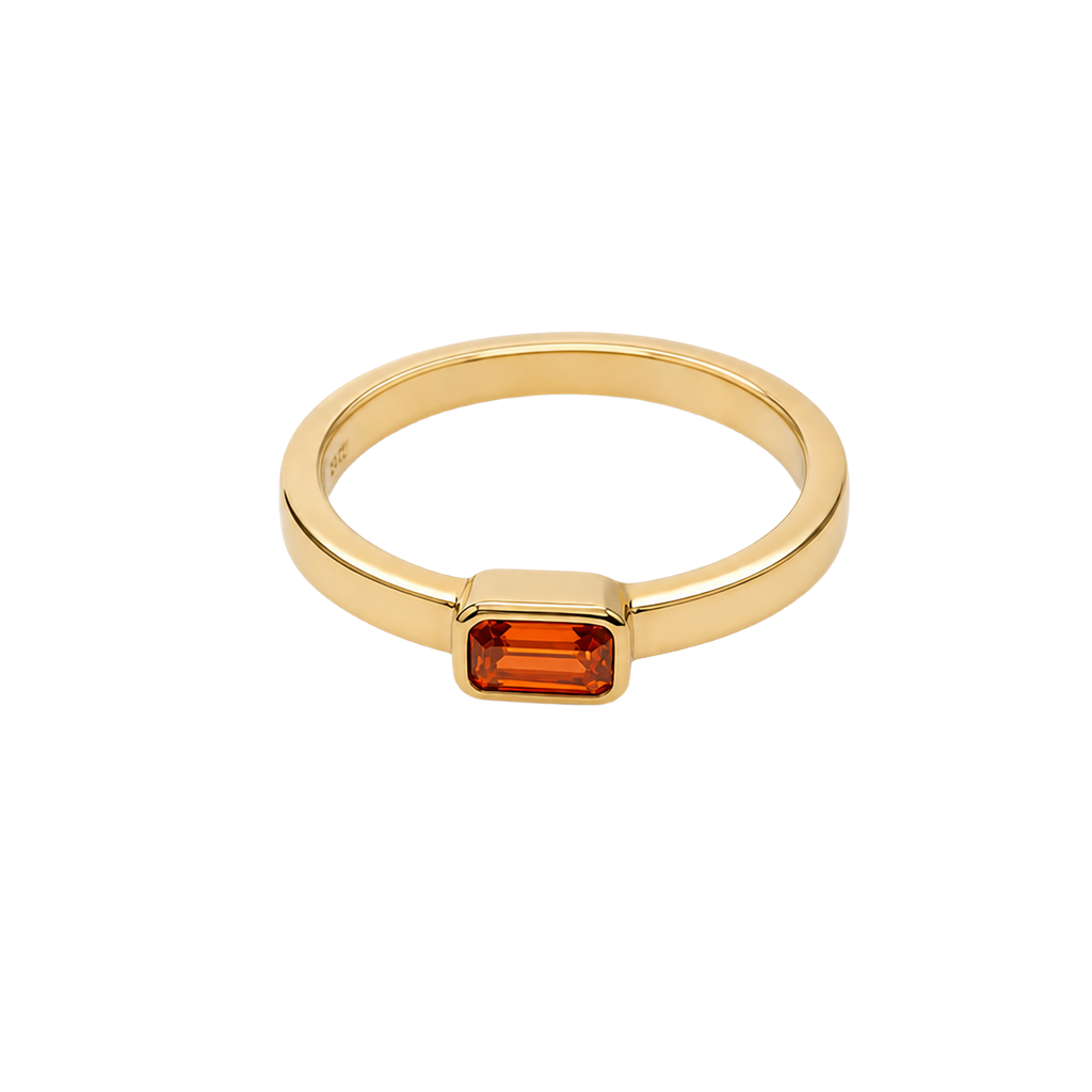 14K Yellow Gold Mandarin Spessartite Garnet Ring