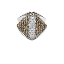 18K White Gold Champagne and White Diamond Ring