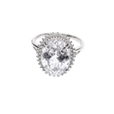 14K White Gold Kunzite and Diamond Ring
