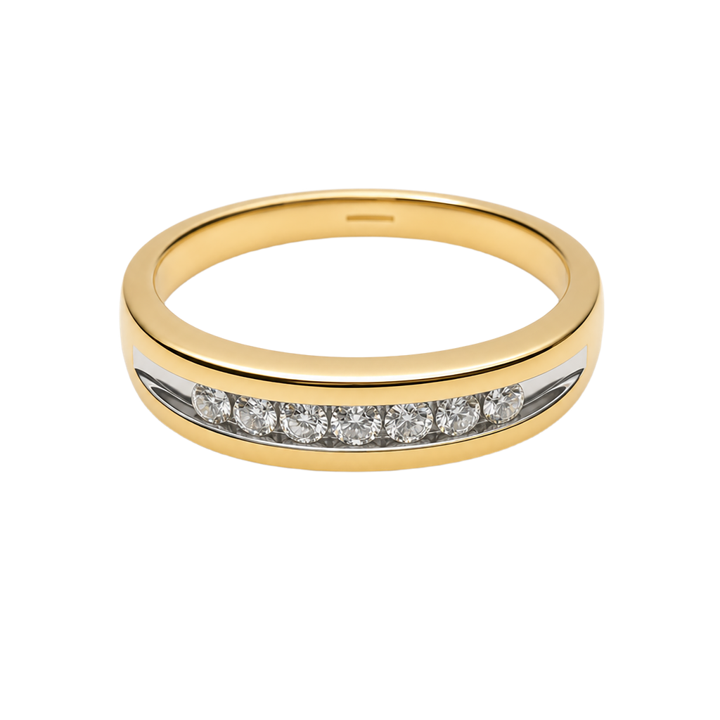 10K Two-Tone Gold Diamond Band