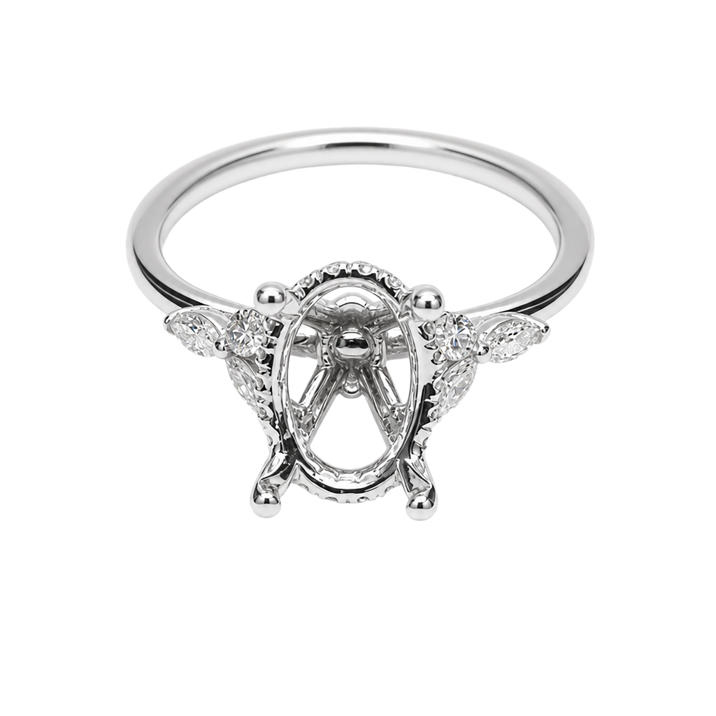 14K White Gold Diamond Engagement Ring