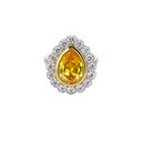 14K White Gold Diamond Cubic Zirconia Ring