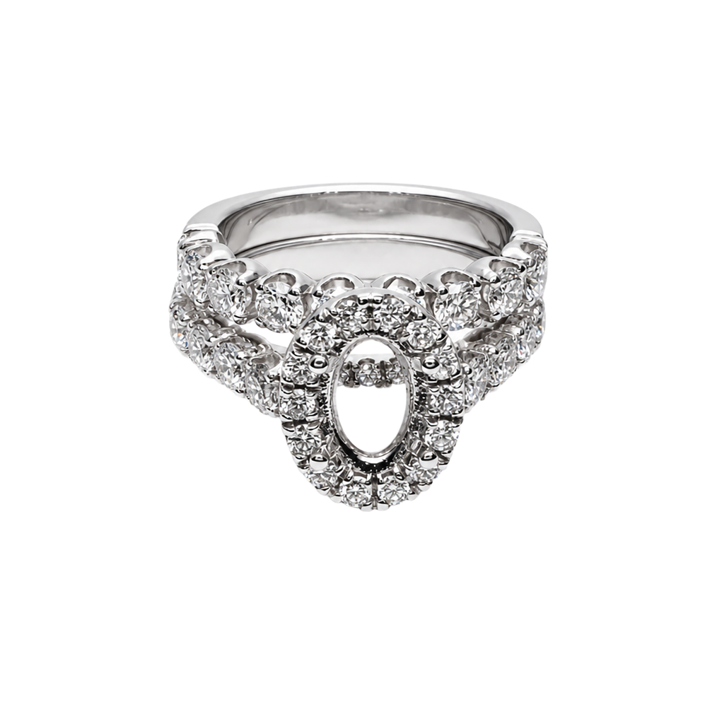 14K White Gold Diamond Engagement Set