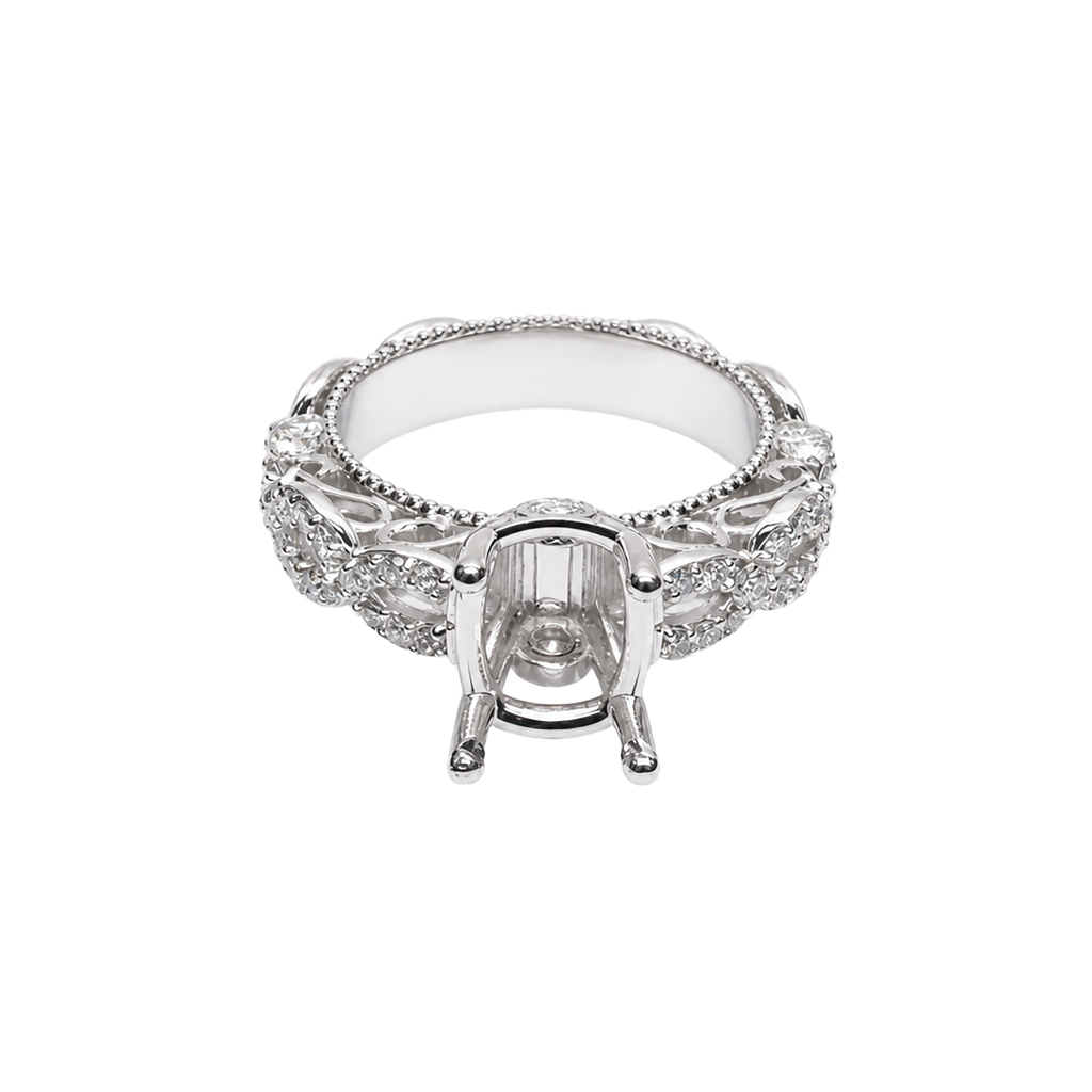 14K White Gold Diamond Engagement Ring