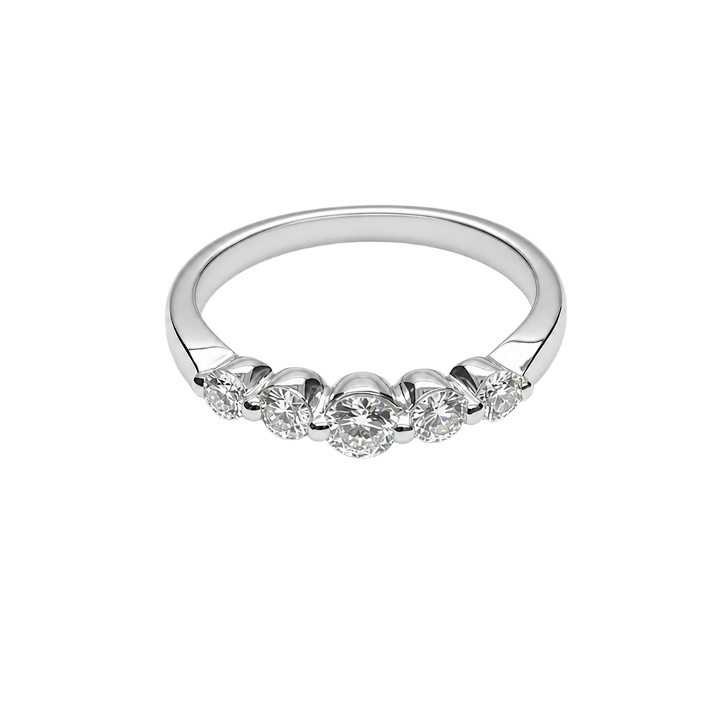 14K White Gold Diamond Band