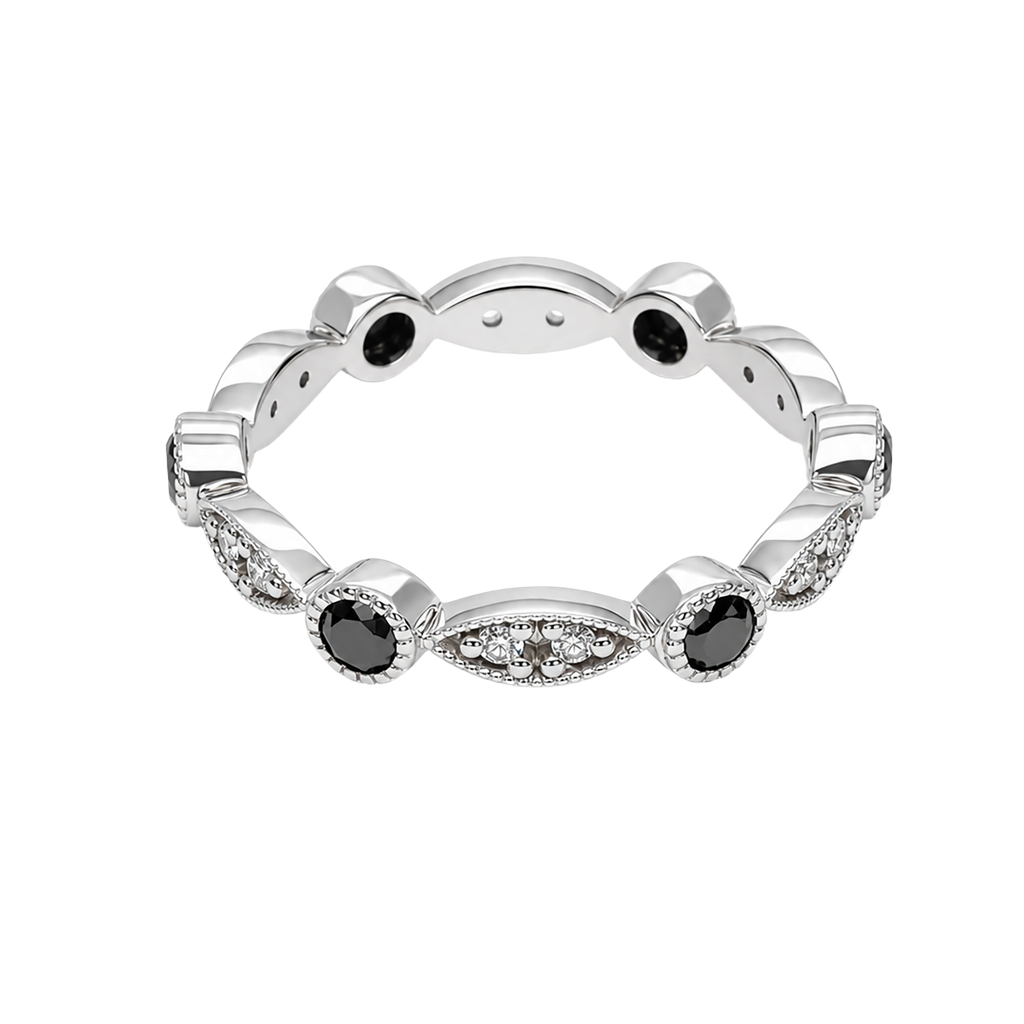 14K Yellow Gold Diamond Sapphire Band