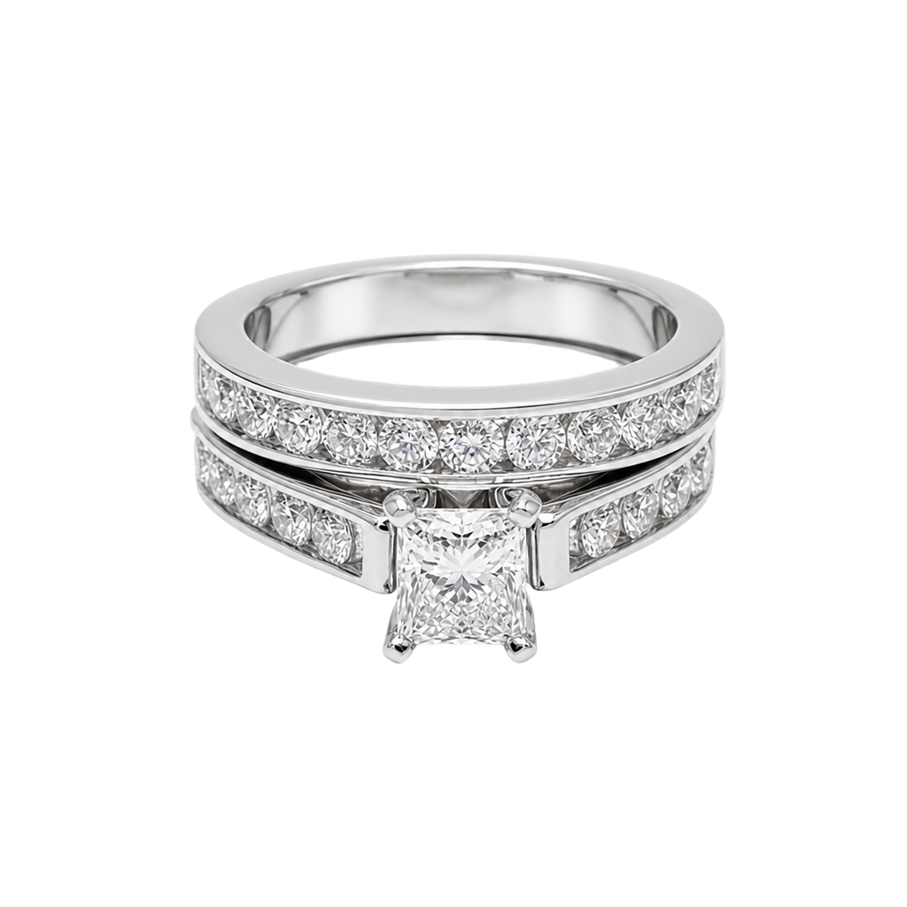 14K Yellow Gold Diamond Wedding Set