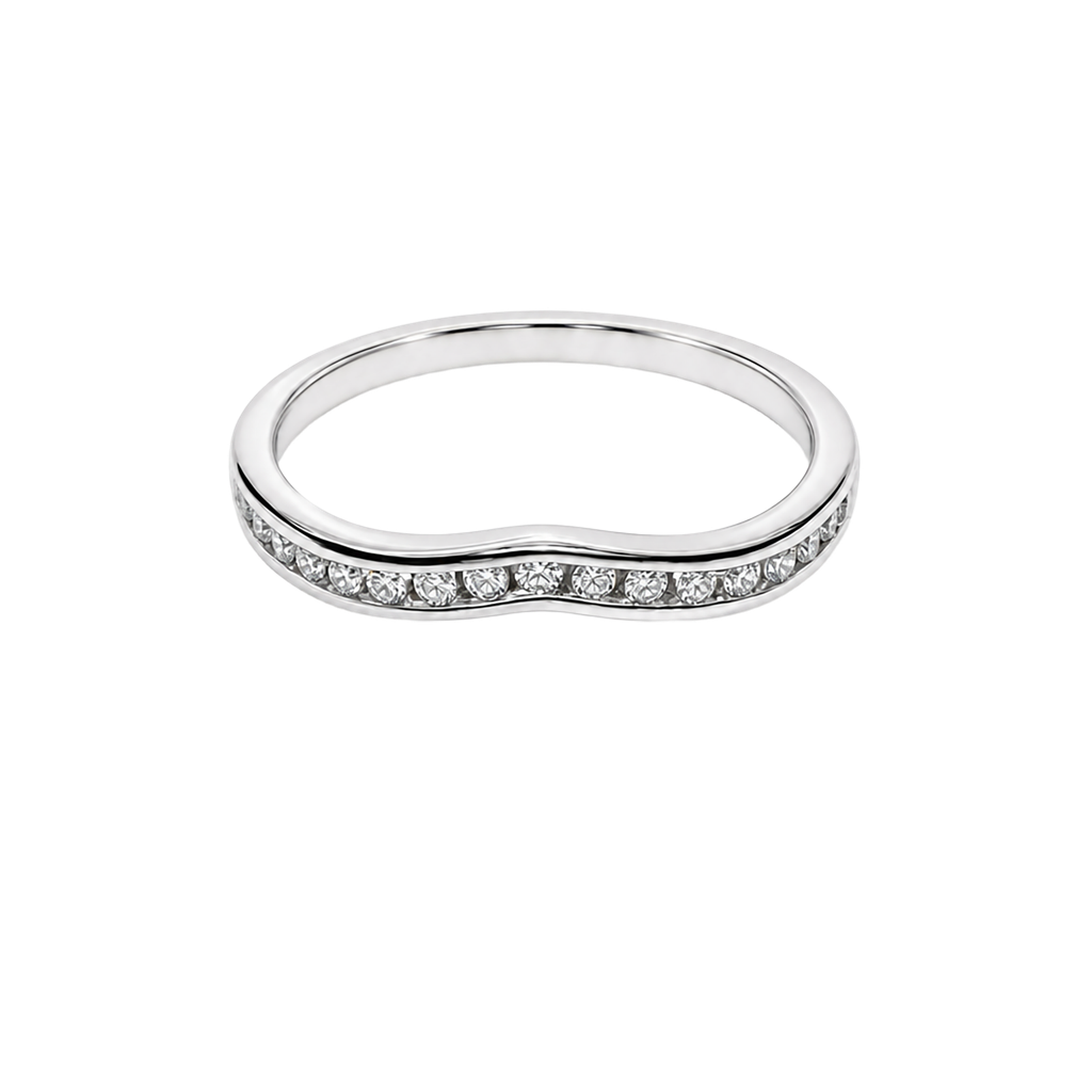 14K White Gold Diamond Band