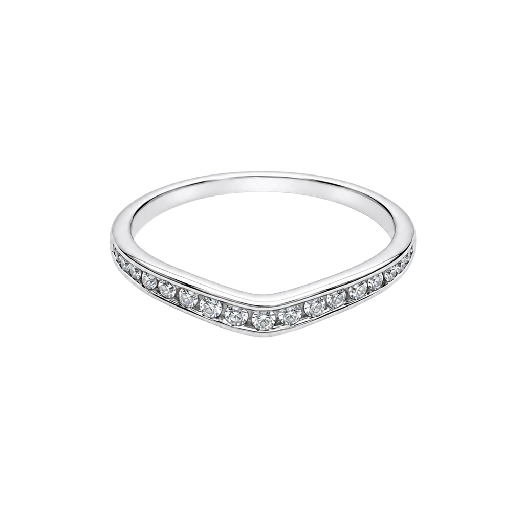 14K White Gold Diamond Band