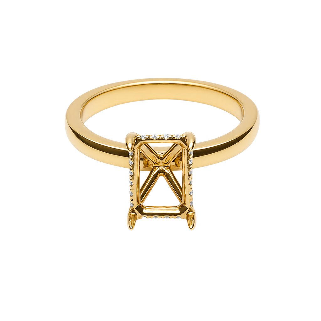 14KY Yellow Gold Lab Diamond Emerald Shape Ring