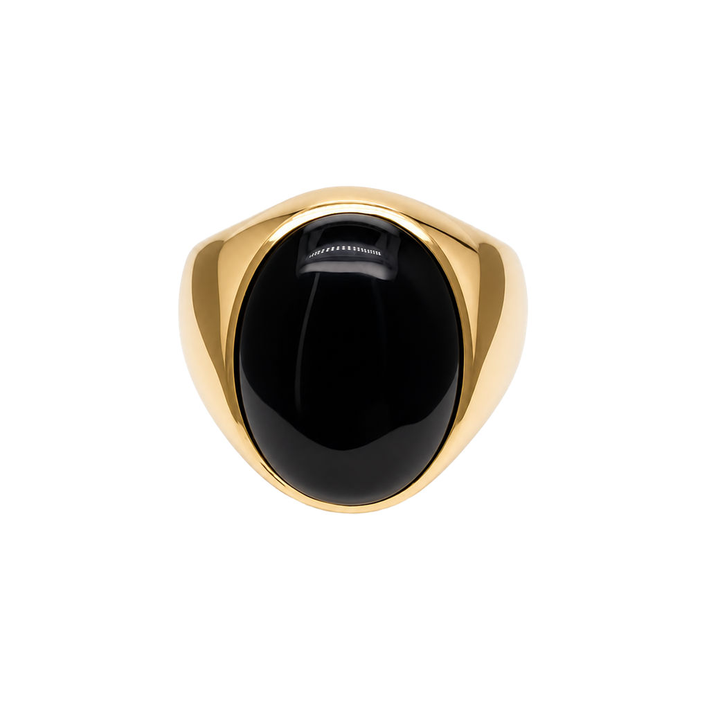 10K Yellow Gold Onyx Ring for Men