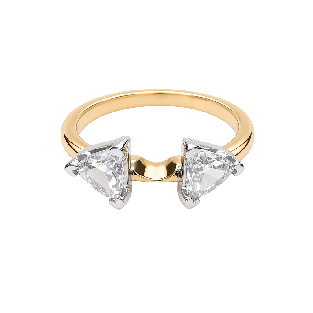 14K Two-Tone Gold Diamond Ring Guard