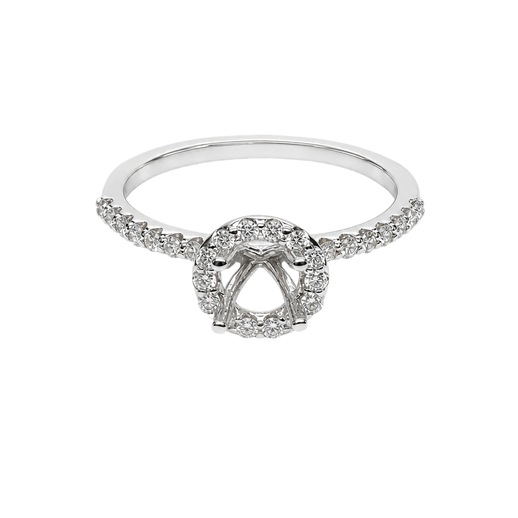 14K White Gold Diamond Engagement Ring