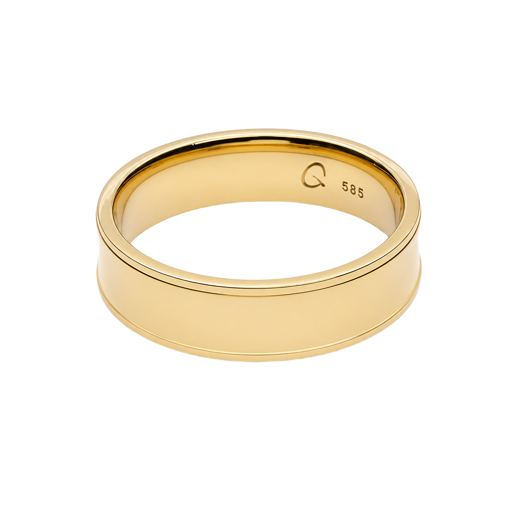 14K Yellow Gold Wedding Band for Men