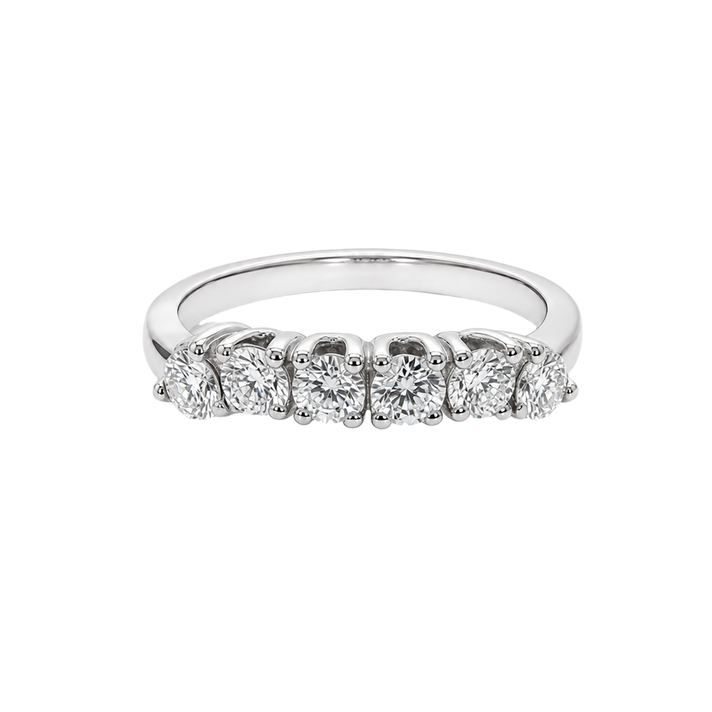 14K White Gold Diamond Band