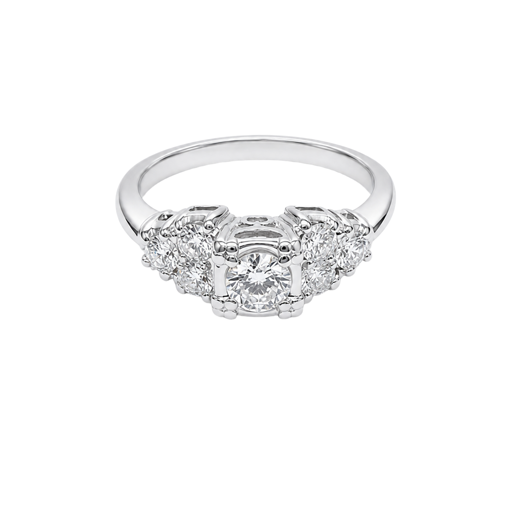 18K White Platinum Diamond Engagement Ring
