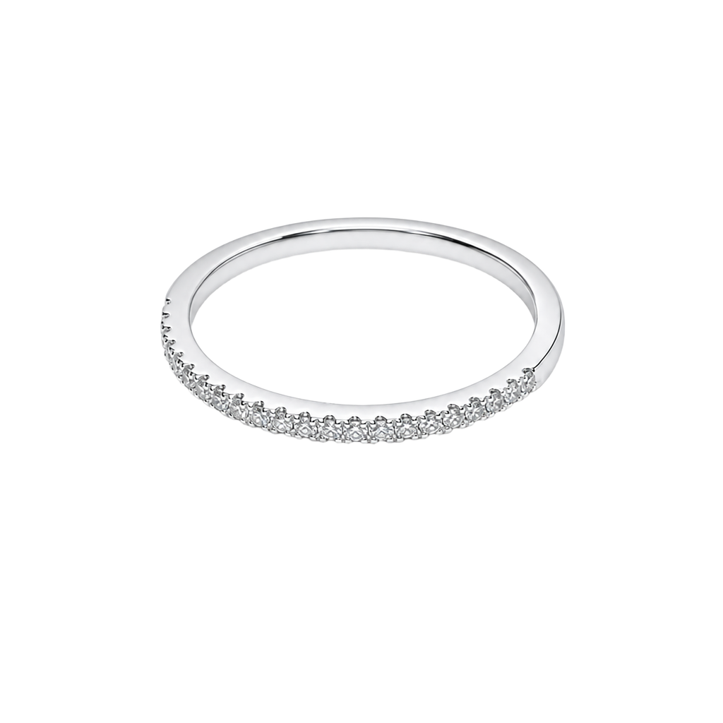 14K White Gold Diamond Band