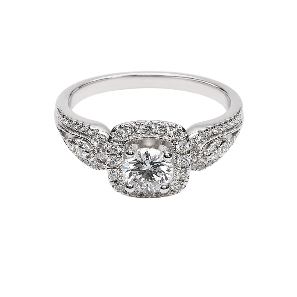 950 White Platinum Diamond Ring