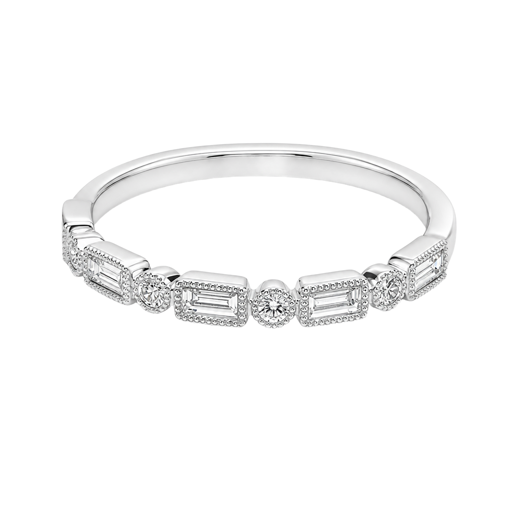 18K White Gold Diamond Band