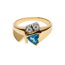 14K Yellow Gold Diamond Blue Topaz Ring