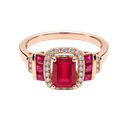 14K Yellow Gold Diamond Ruby Ring