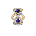 14K Yellow Gold Diamond Amethyst Ring