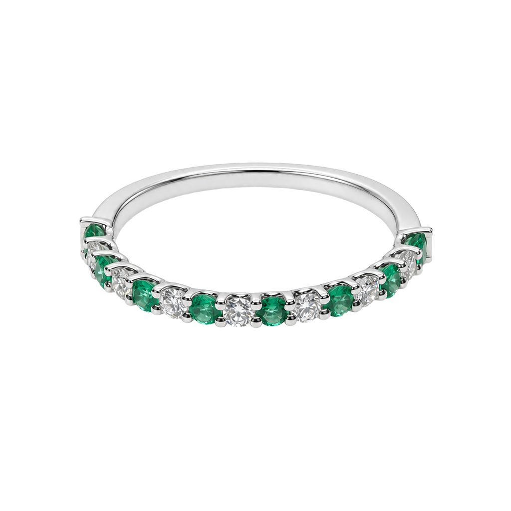 14KW Yellow Gold Diamond Emerald Ring
