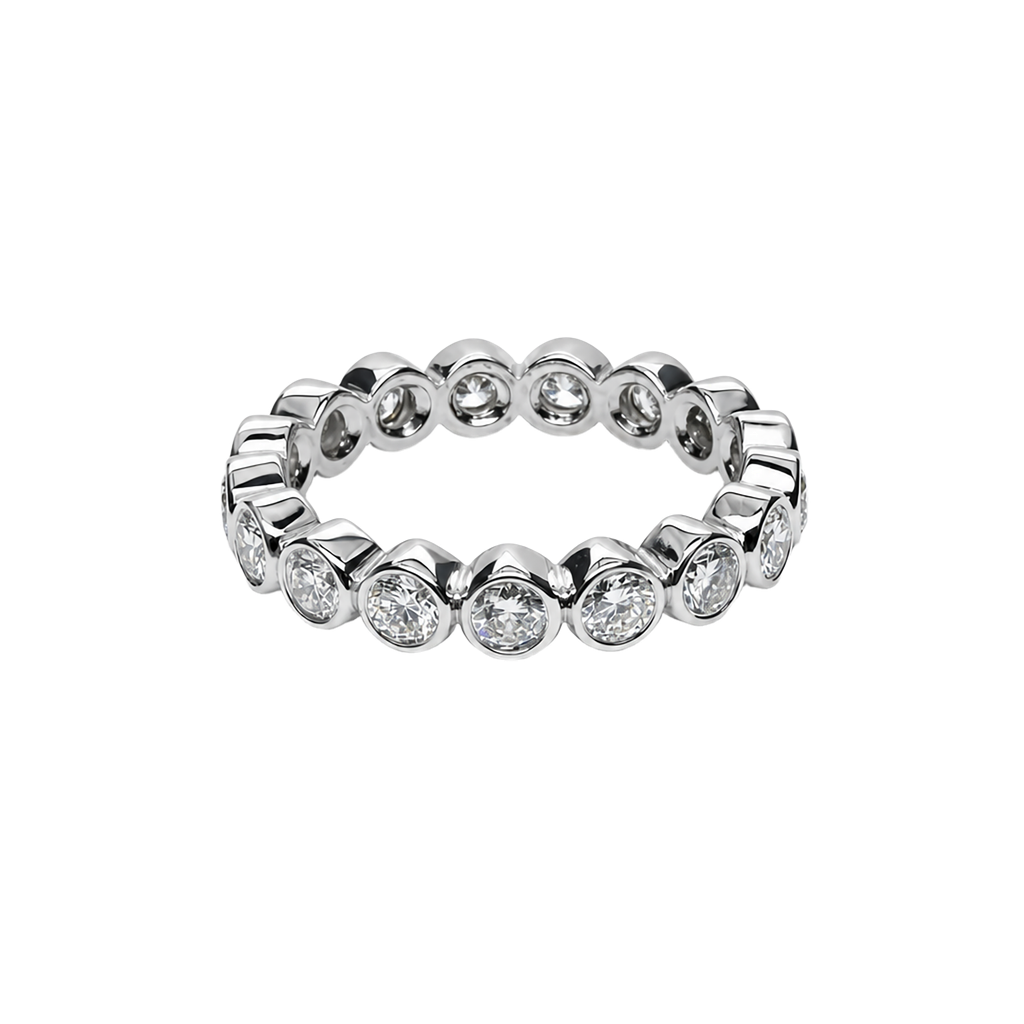 14K White Gold Diamond Band