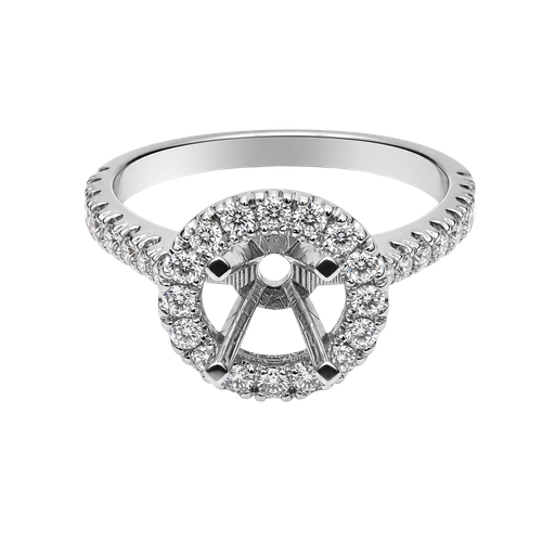 [668736000002] 14K White Gold Diamond Engagement Ring