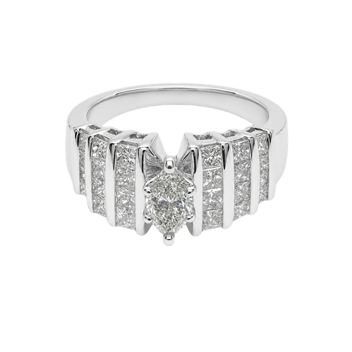 [672451200002] 14K White Gold Diamond Fashion Ring