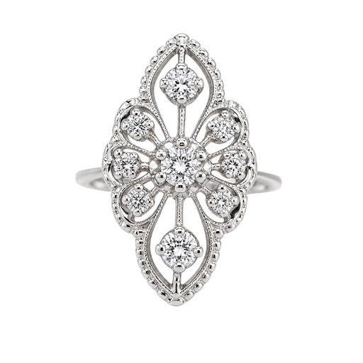 [868575600009] 10K White Gold Diamond Ring