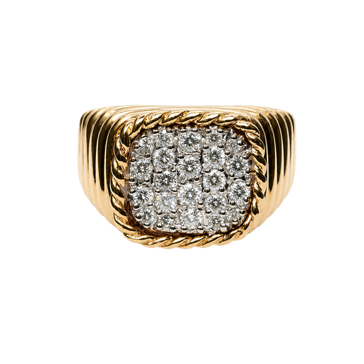 [867193200016] 10K Yellow Gold Diamond Cocktail Ring