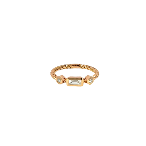 [737424000003] 14K Rose Gold Diamond Fashion and Stackable Ring