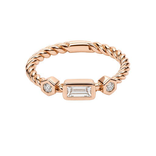 [737424000003] 14K Rose Gold Diamond Fashion and Stackable Ring