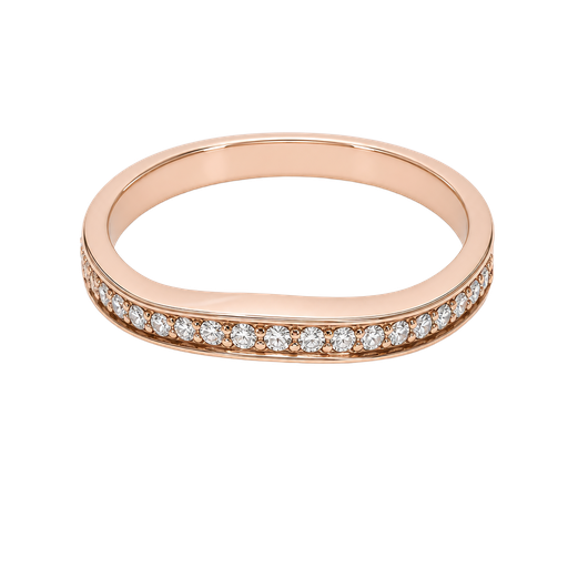 [733795200005] 14K Rose Gold Diamond Band and Stackable Ring