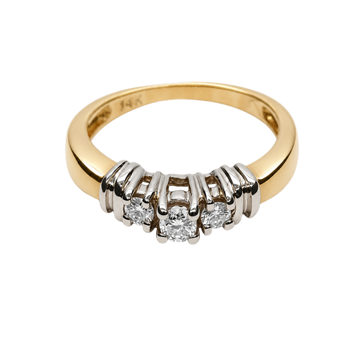 [743382000006] 14K Two-Tone Gold Diamond Fashion Ring