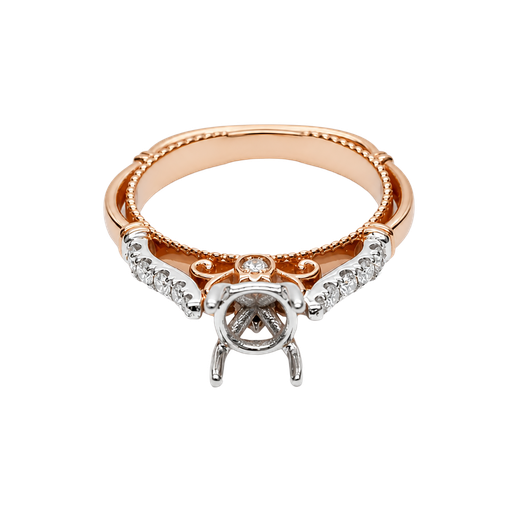 [700531200010] 14K Two-Tone Gold Diamond Engagement Mounting Ring