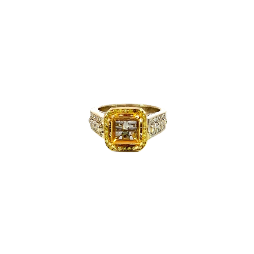 [745282800003] 18K Two-Tone Gold Diamond Cocktail Ring