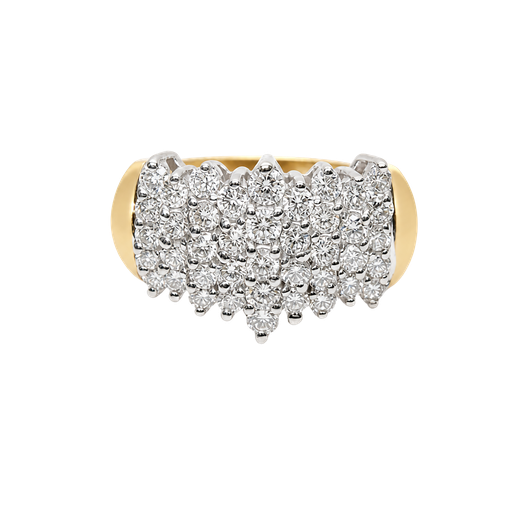 [867193200017] 14K Two-Tone Gold Diamond Cocktail Ring