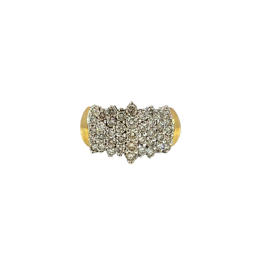 [867193200017] 14K Two-Tone Gold Diamond Cocktail Ring