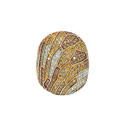 [833414400007] 14K Two-Tone Gold Diamond Cocktail Ring