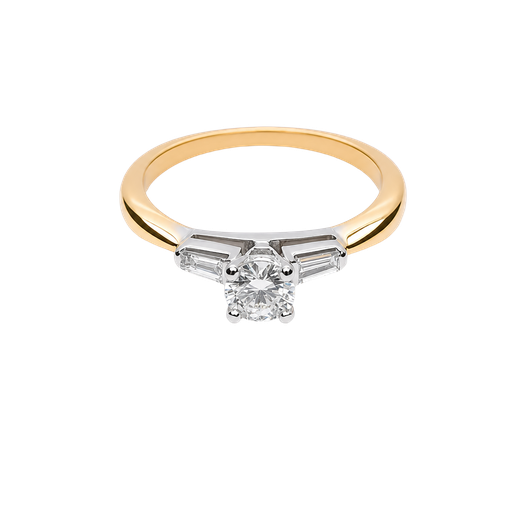 [868489200006] 14K Two-Tone Gold Diamond Engagement and Fashion Ring