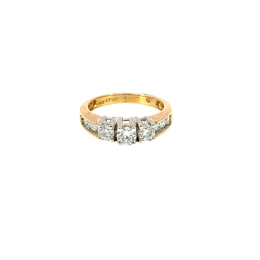 [794275200002] 14K Two-Tone Gold Diamond Stackable Ring