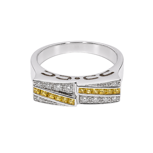 [639360000181] 14K White Gold Diamond and Sapphire Band