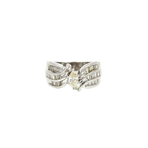 [639360000026] 14K White Gold Diamond Cocktail Ring