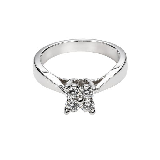 [639360000020] 14K White Gold Diamond Engagement Ring